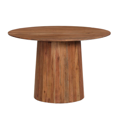 Dining Table Round Groot Hm9684 Solid Acacia Wood In Natural D120x79hcm.