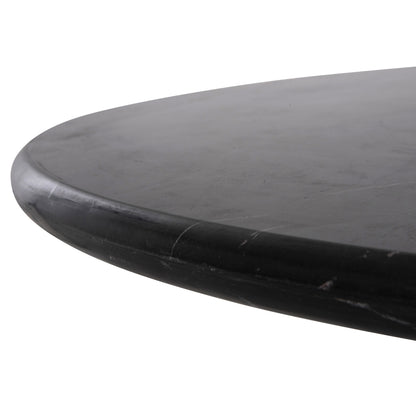 Dining Table Round Draxx Hm9687 Solid Acacia Wood-black Marble Top Φ120x76hcm.