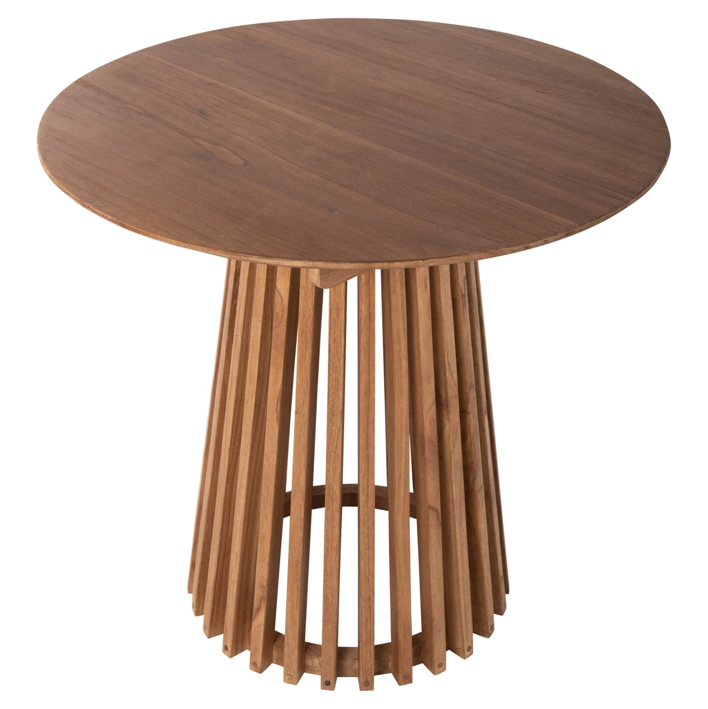 Dining Table Round Frantz Hm9832.11 Solid Mindi Wood In Natural Color Φ80x75hcm