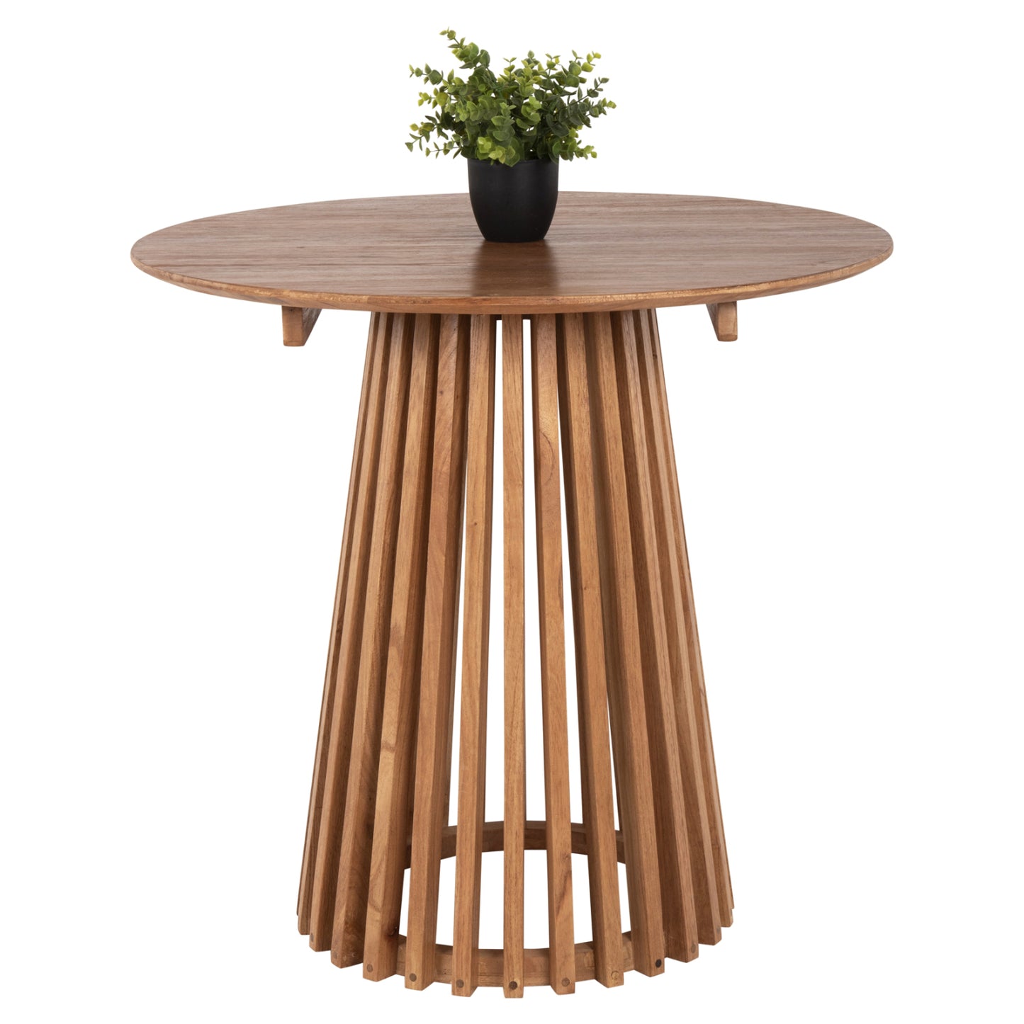 Dining Table Round Frantz Hm9832.11 Solid Mindi Wood In Natural Color Φ80x75hcm