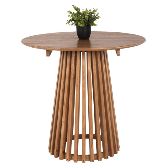 Dining Table Round Frantz Hm9832.11 Solid Mindi Wood In Natural Color Φ80x75hcm