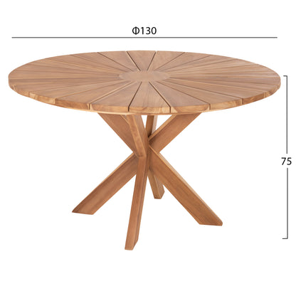 Lyra Dining Table - Solid Teak Wood Dia130x75cm