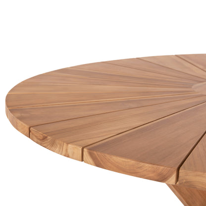 Round Dining Table Excess Hm9868 Teak Wood In Natural Matte Finish Φ130x75hcm.