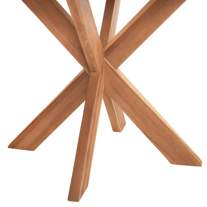 Round Dining Table Excess Hm9868 Teak Wood In Natural Matte Finish Φ130x75hcm.