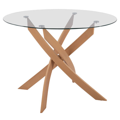 Dining Table Round Jada Metal Legs Tempered Glass Φ120x75hcm.hm8733.02