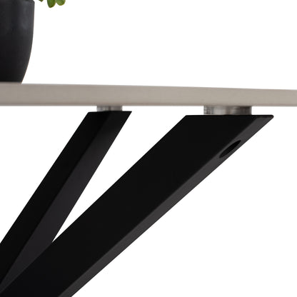 Dining Table Round Syntec Hm9309.02 Sintered Stone White Metal Legs Φ115x75h