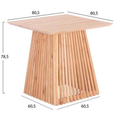 Dining Table Square Frantz Hm9458.01 Solid Mindi Wood 80,5x80,5x78,5hcm