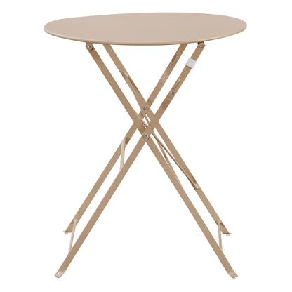 Outdoor Round Foldable Table Sophie Hm6336.04 Metal In Cappuccino Φ60x70hcm.