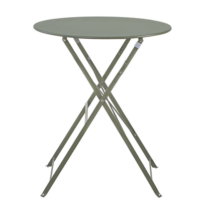 Outdoor Round Foldable Table Sophie Hm6336.05 Metal In Dark Olive Φ60x70hcm.