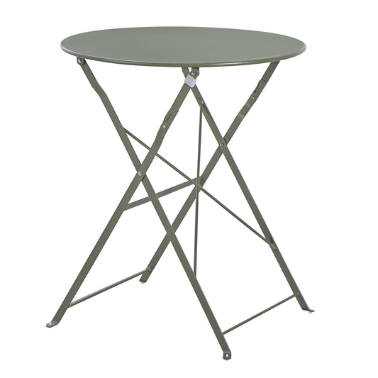 Outdoor Round Foldable Table Sophie Hm6336.05 Metal In Dark Olive Φ60x70hcm.