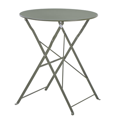 Outdoor Round Foldable Table Sophie Hm6336.05 Metal In Dark Olive Φ60x70hcm.