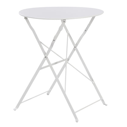 Outdoor Round Foldable Table Sophie Hm6336.01 Metal In White Φ60x70hcm.
