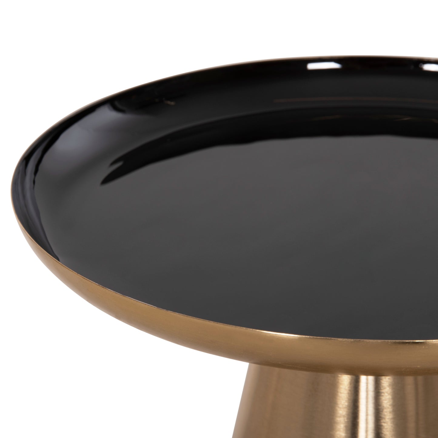 Coffee Tables 2pcs Oluf ΗΜ9921 Enameled Metal-glossy Gold & Black Φ50 & Φ41 Cm.