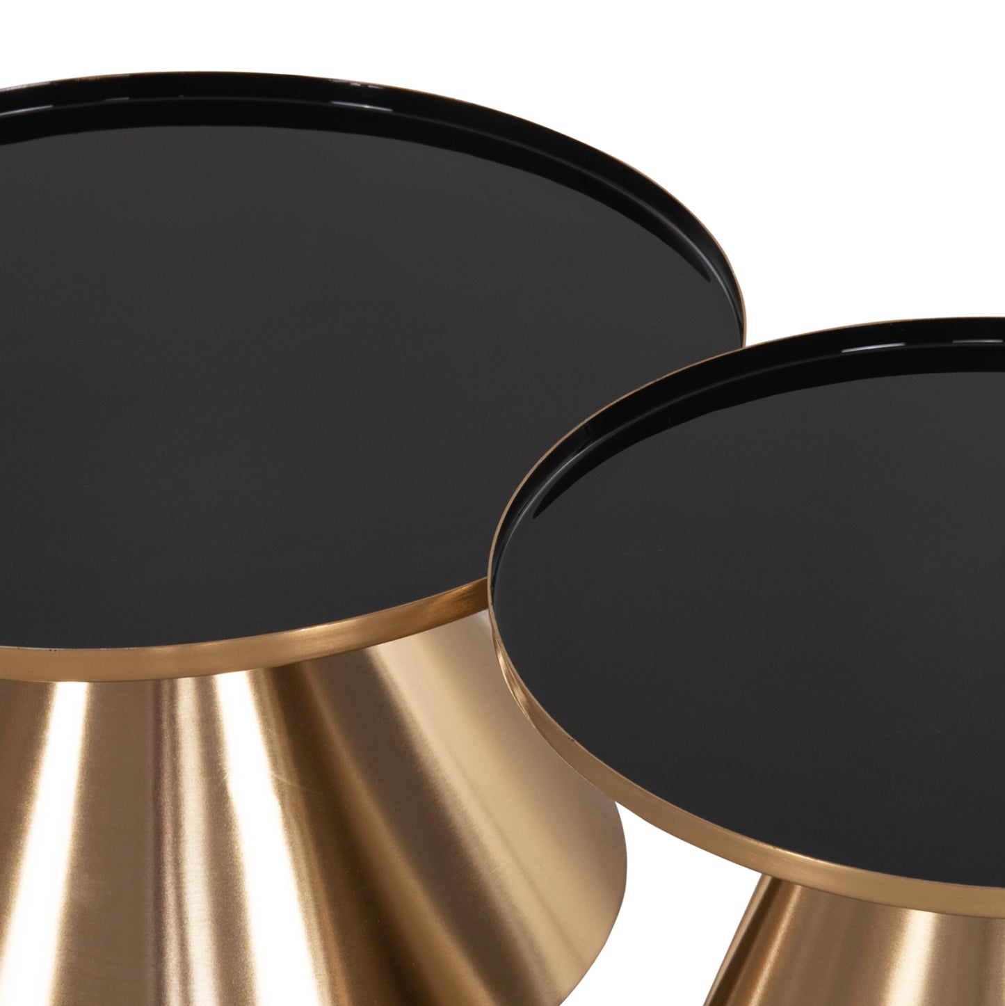 Coffee Tables 2pcs Lorme Hm9923 Metal In Black And Gold Φ50 & Φ40 Cm.