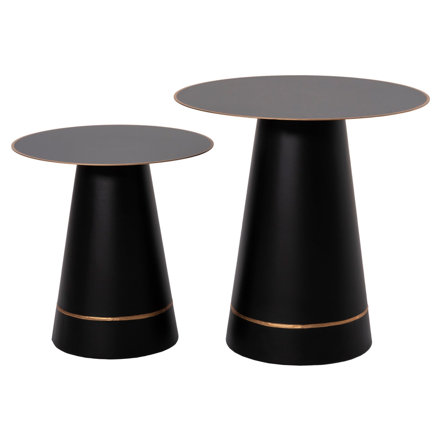 Coffee Tables 2pcs Balli Hm9996 Round Metal In Black Φ50 & Φ40 Cm.