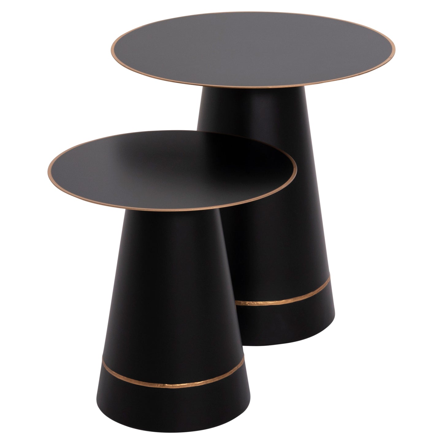 Coffee Tables 2pcs Balli Hm9996 Round Metal In Black Φ50 & Φ40 Cm.