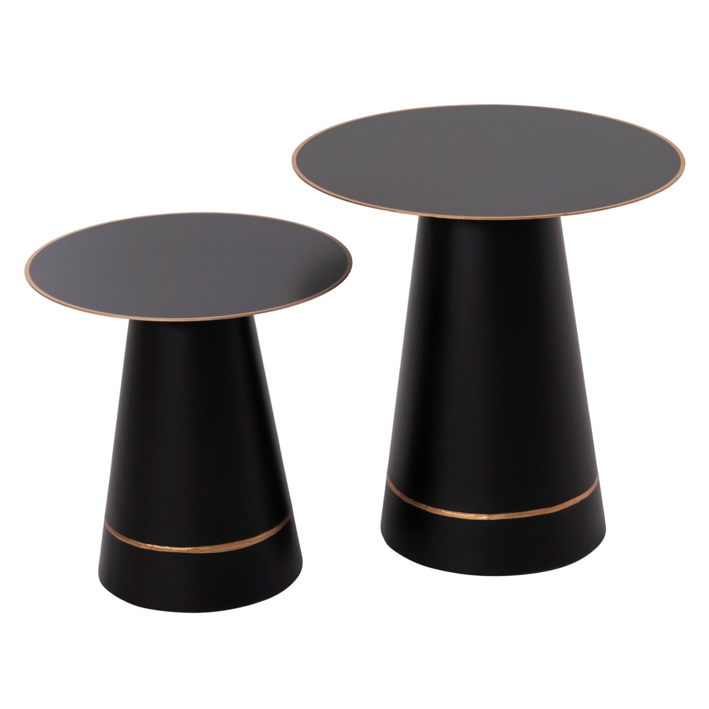 Coffee Tables 2pcs Balli Hm9996 Round Metal In Black Φ50 & Φ40 Cm.
