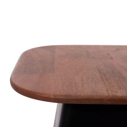 Coffee Tables 2pcs Vaiola Hm9998 Mango Wood Top-metal Black Bases 40x40 & 50x50 Cm.