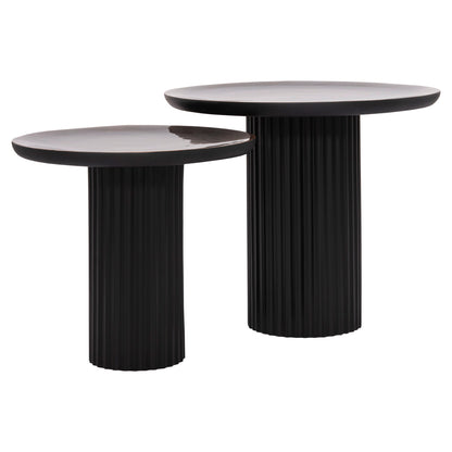 Coffee Tables 2pcs Elaf Hm9999 Mango Wood Enameled Top-iron Bases