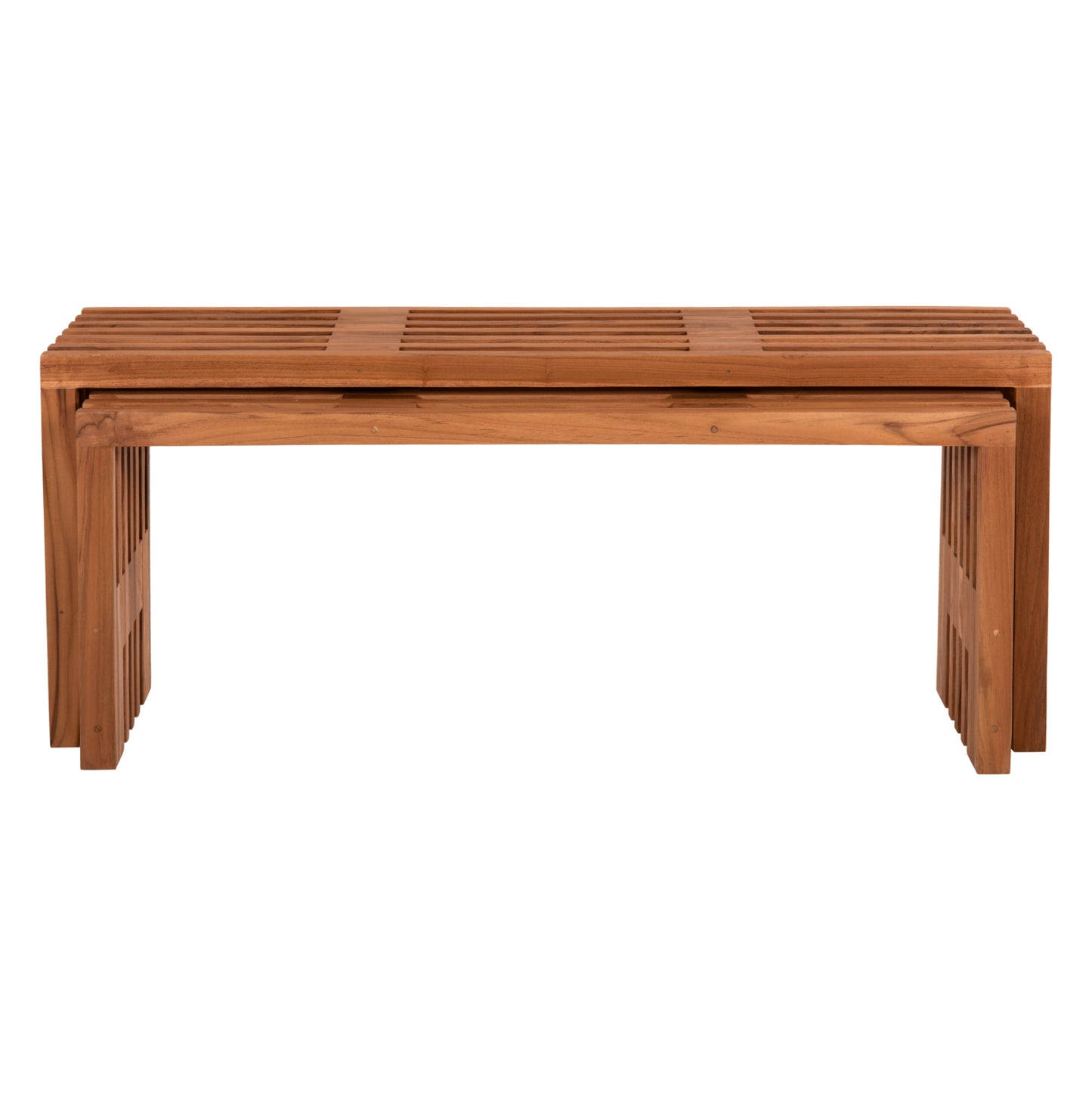 Coffee Tables 2pcs Set Nya Hm9828 Solid Teak Wood In Natural 110x30x46hcm.