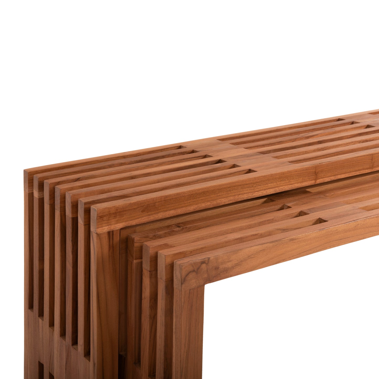 Coffee Tables 2pcs Set Nya Hm9828 Solid Teak Wood In Natural 110x30x46hcm.