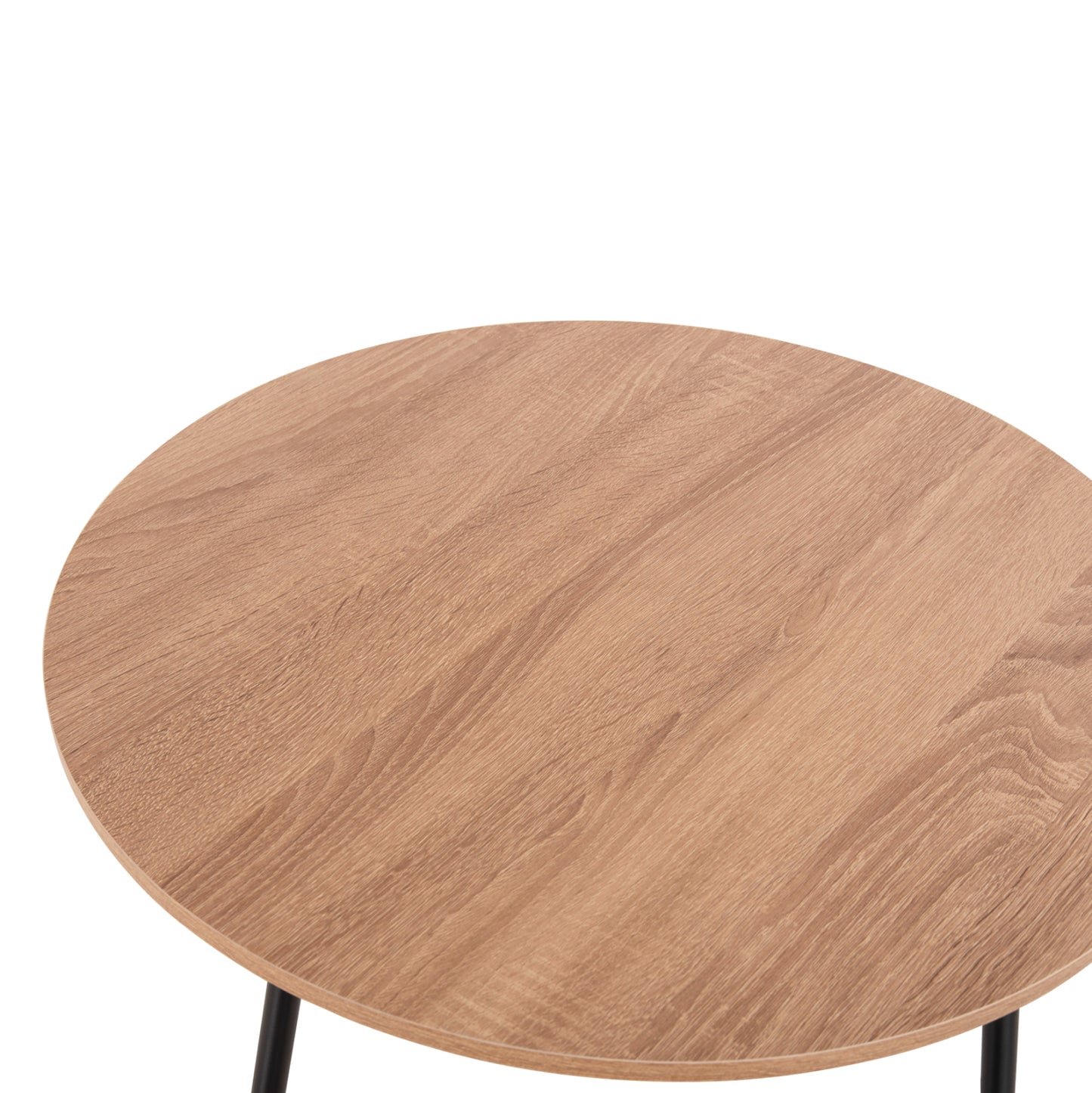 Coffee Tables 2pcs Round Cupper Hm9878.01 Melamine In Sonama-black Metal Φ55x45hcm.