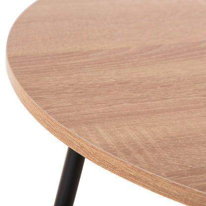 Coffee Tables 2pcs Round Cupper Hm9878.01 Melamine In Sonama-black Metal Φ55x45hcm.