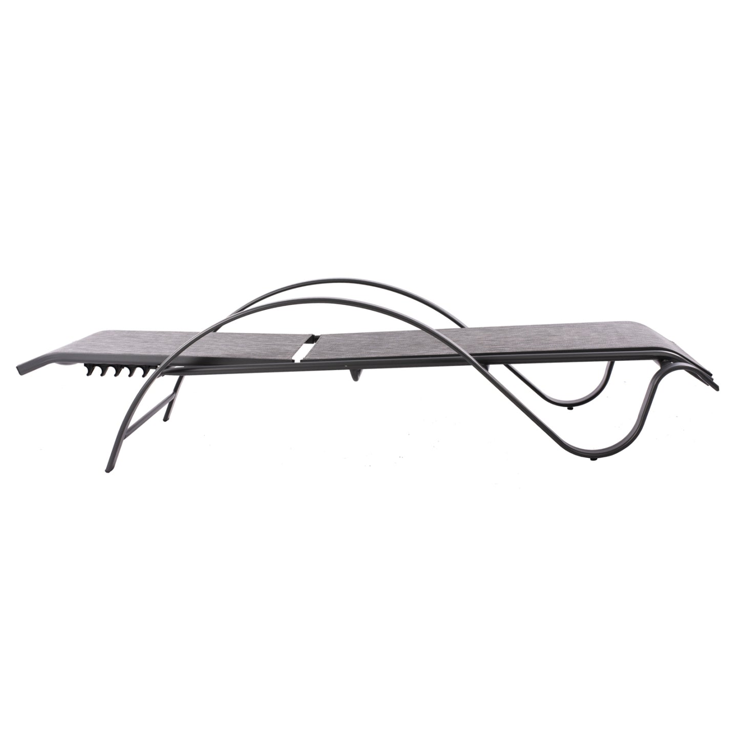 Sunbed Aluminum Grey With Textline Grey Hm5133.01 194x54-66x30 Cm.