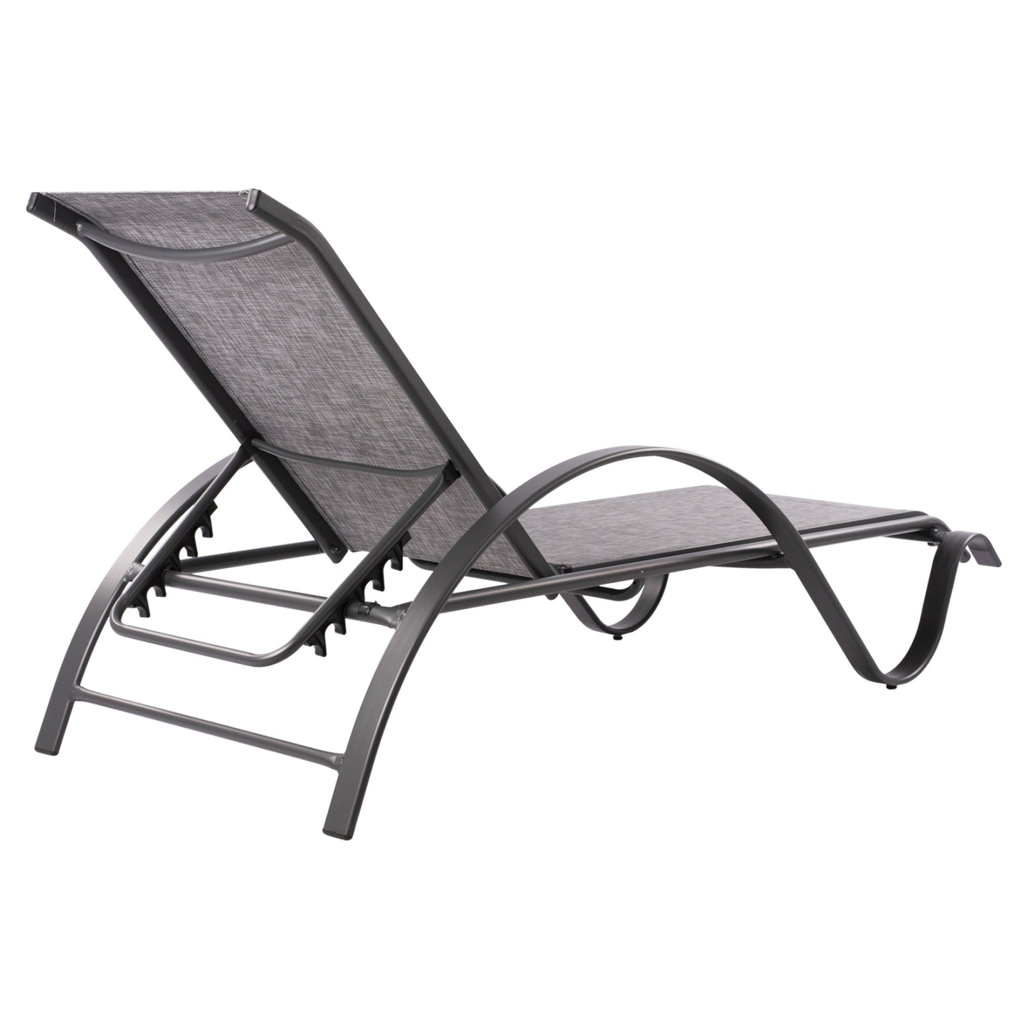 Sunbed Aluminum Grey With Textline Grey Hm5133.01 194x54-66x30 Cm.