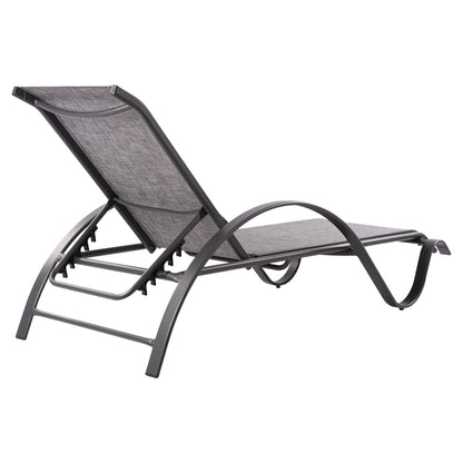 Sunbed Aluminum Grey With Textline Grey Hm5133.01 194x54-66x30 Cm.