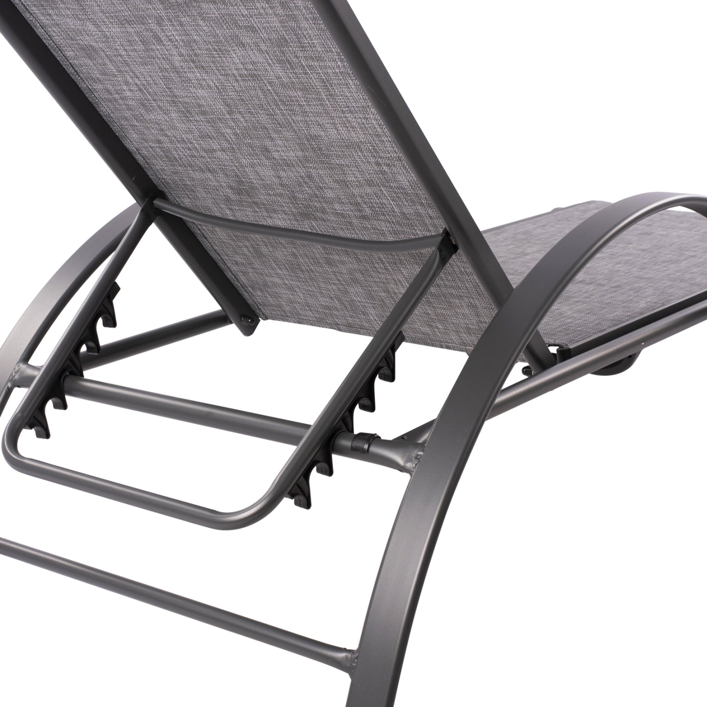Sunbed Aluminum Grey With Textline Grey Hm5133.01 194x54-66x30 Cm.