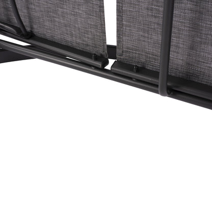 Sunbed Aluminum Grey With Textline Grey Hm5133.01 194x54-66x30 Cm.