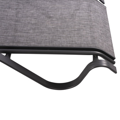 Sunbed Aluminum Grey With Textline Grey Hm5133.01 194x54-66x30 Cm.