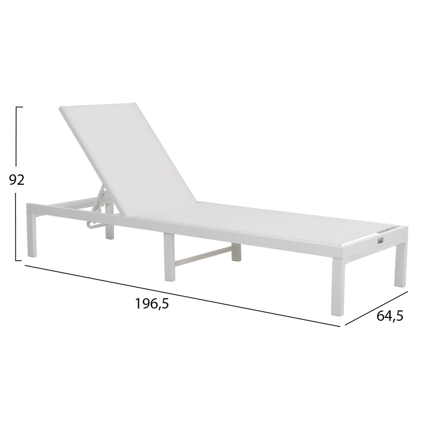 Aluminum Sunbed Thatcher Hm5983.01 White Frame & Textilene 196,5x64,5x92hcm.