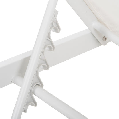 Aluminum Sunbed Thatcher Hm5983.01 White Frame & Textilene 196,5x64,5x92hcm.