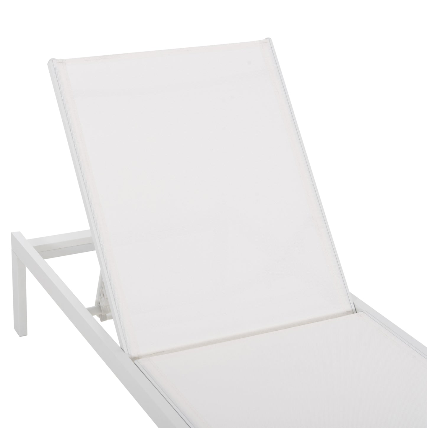 Aluminum Sunbed Thatcher Hm5983.01 White Frame & Textilene 196,5x64,5x92hcm.