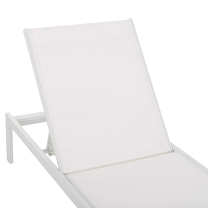 Aluminum Sunbed Thatcher Hm5983.01 White Frame & Textilene 196,5x64,5x92hcm.