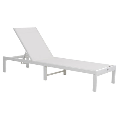 Aluminum Sunbed Thatcher Hm5983.01 White Frame & Textilene 196,5x64,5x92hcm.