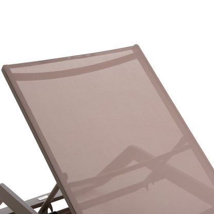 Sunlounger Marimar Hm6562.03 Aluminum Frame In Taupe & Textilene In Beige 220x67.5x31.5hcm