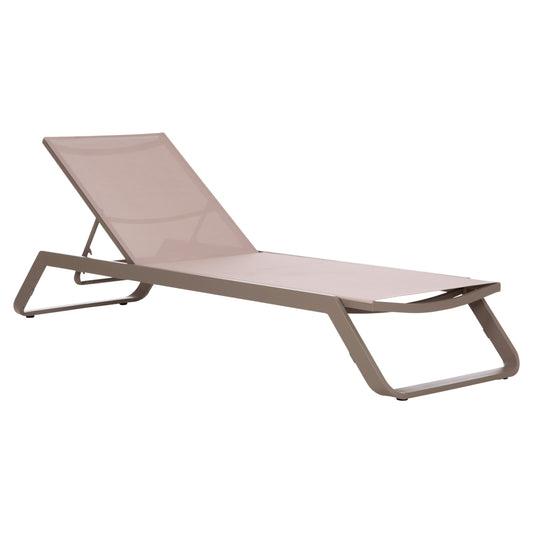 Sunlounger Marimar Hm6562.03 Aluminum Frame In Taupe & Textilene In Beige 220x67.5x31.5hcm