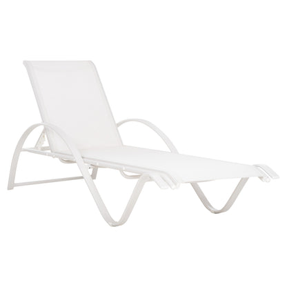 Sunbed Wakana Aluminum White With Textline White Hm5133.02 194x54-66x30 Cm.