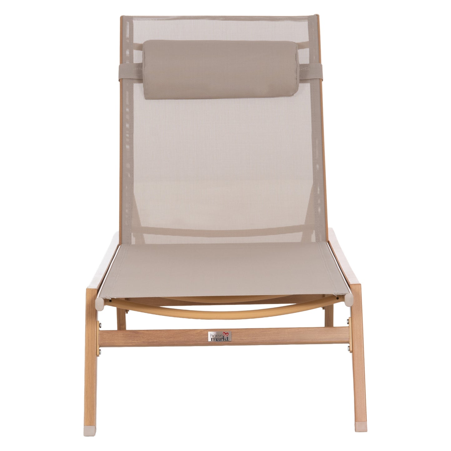Aluminum Sunbed With Headrest Rabia Hm5982.05 In Heat Transfer Color & Beige 188x60x30hcm.