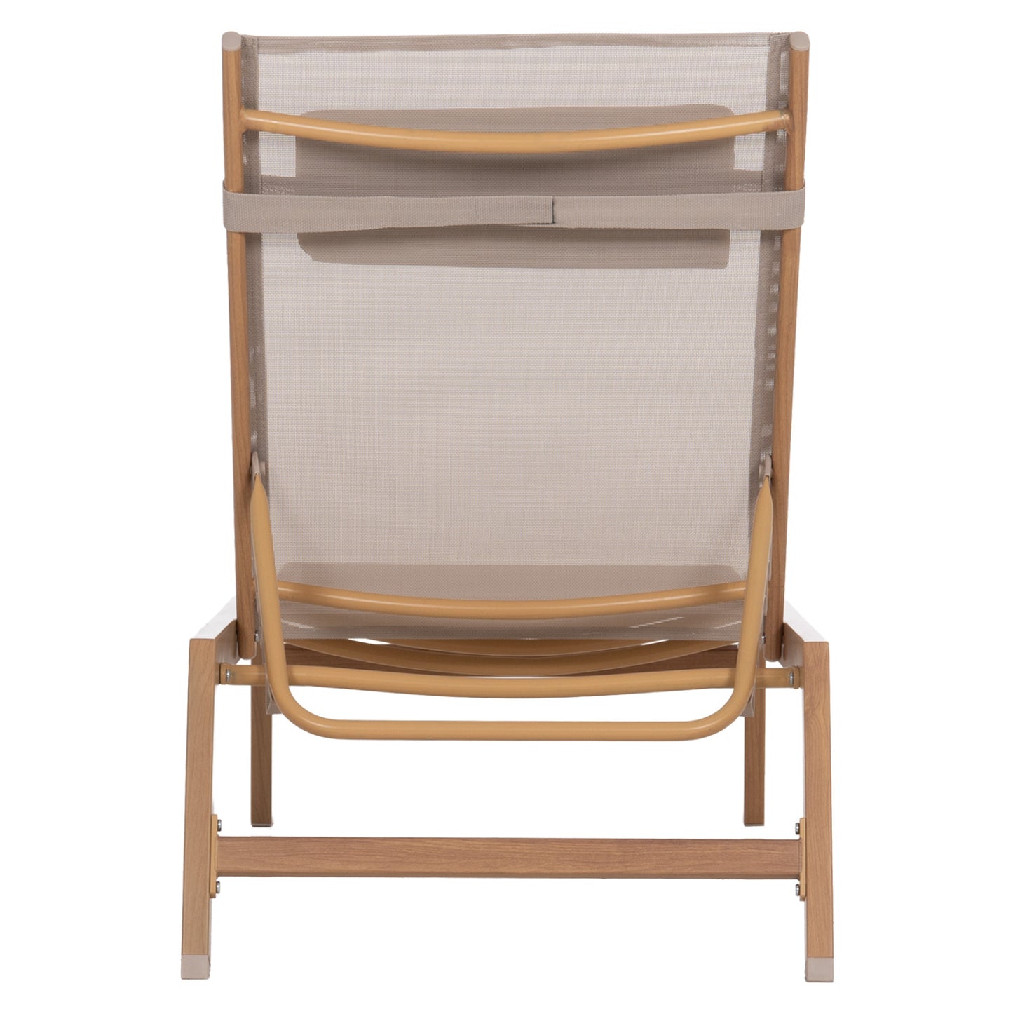Aluminum Sunbed With Headrest Rabia Hm5982.05 In Heat Transfer Color & Beige 188x60x30hcm.