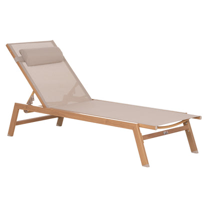 Aluminum Sunbed With Headrest Rabia Hm5982.05 In Heat Transfer Color & Beige 188x60x30hcm.