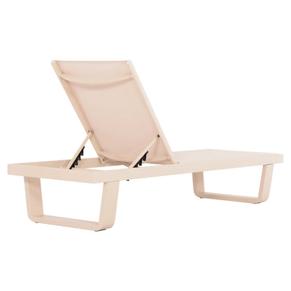 Aluminum Sunbed Rickon With Teslin Fabric Hm6292.04 Champagne Color 198x61,5x97hcm.