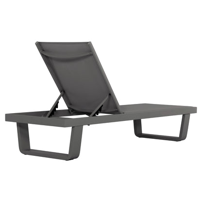 Aluminum Sunbed Rickon With Teslin Fabric Hm6292.01 Grey Color 198x61,5x97hcm.