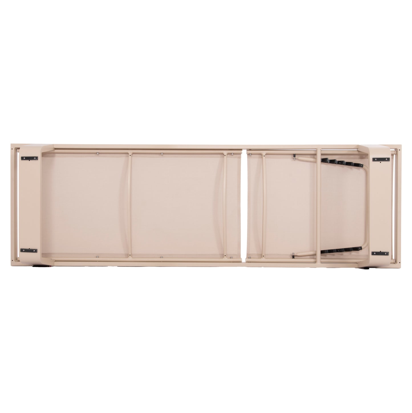Aluminum Sunbed Rickon With Teslin Fabric Hm6292.04 Champagne Color 198x61,5x97hcm.
