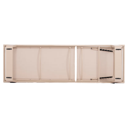 Aluminum Sunbed Rickon With Teslin Fabric Hm6292.04 Champagne Color 198x61,5x97hcm.