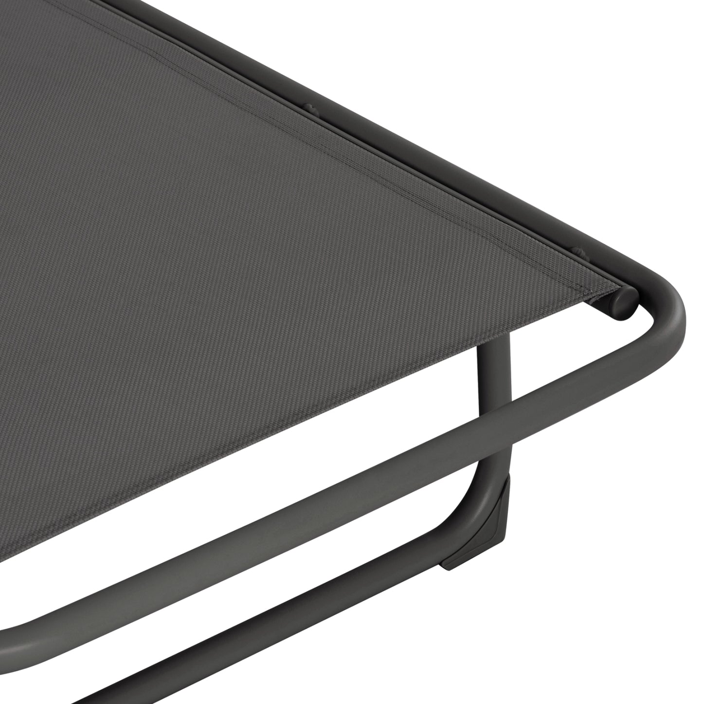 Aluminum Sunbed Riben With Teslin Fabric & Wheels Hm6293.01 Grey Color 210x78x91hcm.