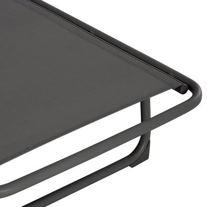 Aluminum Sunbed Riben With Teslin Fabric & Wheels Hm6293.01 Grey Color 210x78x91hcm.